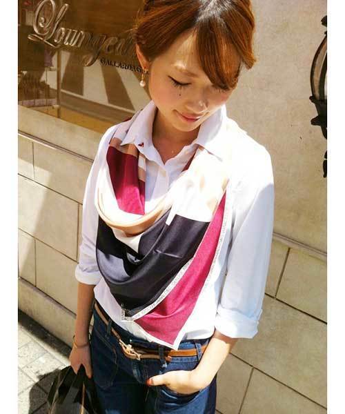 LOUNGEDRESS(ラウンジドレス)の「ヒールピン付きシャツ(シャツ/ブラウス・レディース・オフホワイト/パープル/サックスブルー・フリ-)」の18枚目の写真