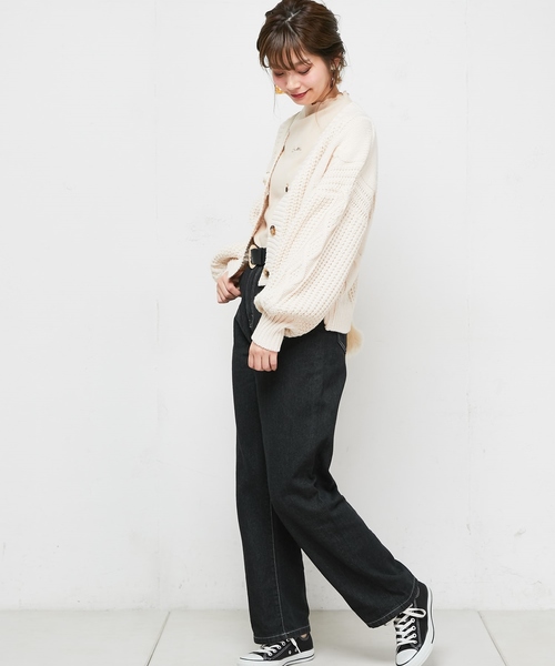 natural couture（ナチュラルクチュール）の「ざっくりケーブルショートカーデ（カーディガン/ボレロ・レディース・ベージュ/ブラウン/アイボリー/レッド系その他・FREE）」の16枚目の写真