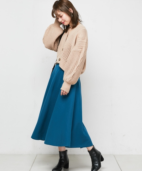 natural couture（ナチュラルクチュール）の「ざっくりケーブルショートカーデ（カーディガン/ボレロ・レディース・ベージュ/ブラウン/アイボリー/レッド系その他・FREE）」の14枚目の写真