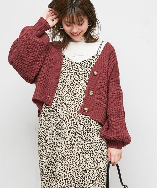 natural couture（ナチュラルクチュール）の「ざっくりケーブルショートカーデ（カーディガン/ボレロ・レディース・ベージュ/ブラウン/アイボリー/レッド系その他・FREE）」の20枚目の写真