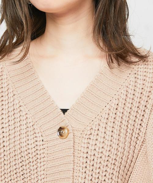 natural couture（ナチュラルクチュール）の「ざっくりケーブルショートカーデ（カーディガン/ボレロ・レディース・ベージュ/ブラウン/アイボリー/レッド系その他・FREE）」の15枚目の写真