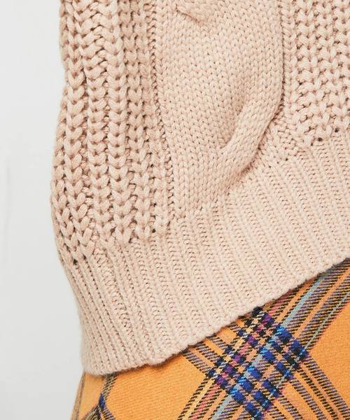 natural couture（ナチュラルクチュール）の「ざっくりケーブルショートカーデ（カーディガン/ボレロ・レディース・ベージュ/ブラウン/アイボリー/レッド系その他・FREE）」の21枚目の写真