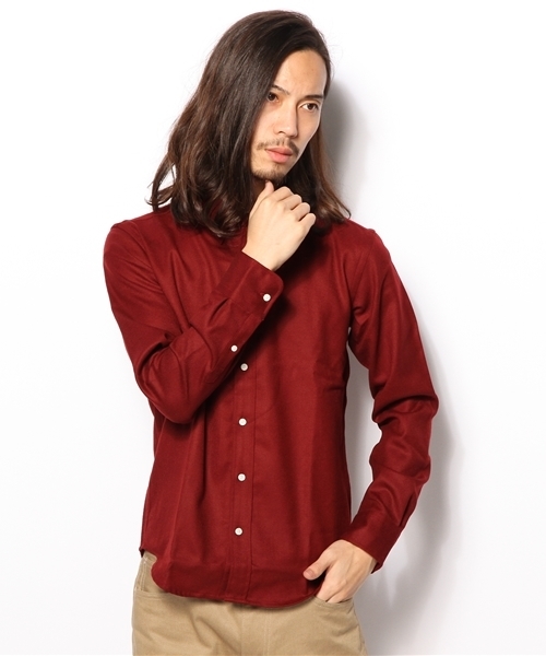 EDIFICE（エディフィス）の「◇サキソニーボタンダウンシャツ（シャツ/ブラウス・メンズ・ホワイト/ネイビー/ボルドー/ライトグレー・44/46/50/48）」の4枚目の写真