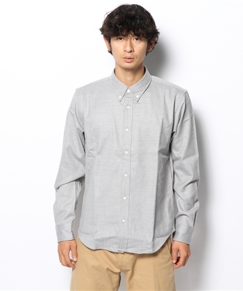 EDIFICE（エディフィス）の「◇サキソニーボタンダウンシャツ（シャツ/ブラウス・メンズ・ホワイト/ネイビー/ボルドー/ライトグレー・44/46/50/48）」の5枚目の写真