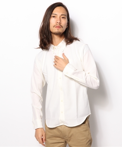 EDIFICE（エディフィス）の「◇サキソニーボタンダウンシャツ（シャツ/ブラウス・メンズ・ホワイト/ネイビー/ボルドー/ライトグレー・44/46/50/48）」の11枚目の写真