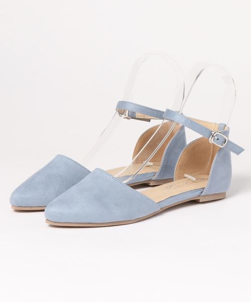 KOBE LETTUCE（コウベレタス）の「アンクルストラップサイドカットフラットポインテッドトゥパンプス（パンプス・レディース・ベージュ/グレー/サックスブルー/ライム/レッド/ブラック/ラベンダー/ブルー系その他・L/LL/M/S）」の5枚目の写真