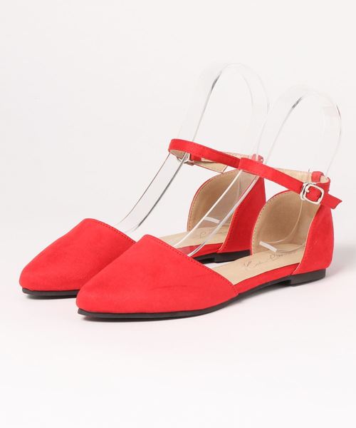 KOBE LETTUCE（コウベレタス）の「アンクルストラップサイドカットフラットポインテッドトゥパンプス（パンプス・レディース・ベージュ/グレー/サックスブルー/ライム/レッド/ブラック/ラベンダー/ブルー系その他・L/LL/M/S）」の16枚目の写真