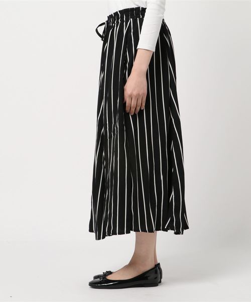 おしゃれスタ(オシャレスタ)の「ストライプ ゴアードSK(LC)(スカート・レディース・ブラック/ネイビー/オフホワイト・FREE)」の4枚目の写真