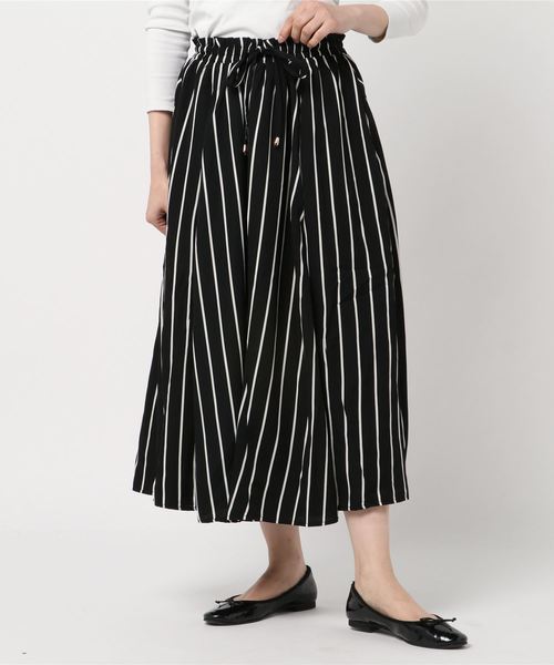 おしゃれスタ(オシャレスタ)の「ストライプ ゴアードSK(LC)(スカート・レディース・ブラック/ネイビー/オフホワイト・FREE)」の7枚目の写真