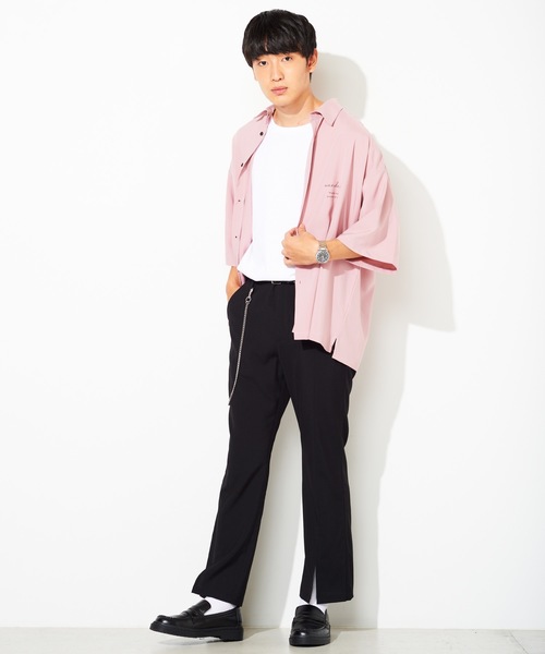 WEGO(ウィゴー)の「WEGO/ロゴプリントオーバーシャツ(シャツ/ブラウス・メンズ・ピンク/ワイン/ブラック・MEDIUM/LARGE)」の22枚目の写真