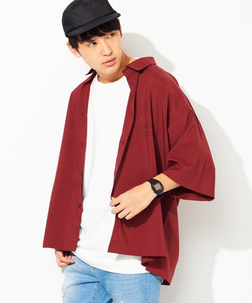 WEGO(ウィゴー)の「WEGO/ロゴプリントオーバーシャツ(シャツ/ブラウス・メンズ・ピンク/ワイン/ブラック・MEDIUM/LARGE)」の21枚目の写真