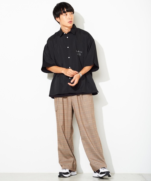 WEGO(ウィゴー)の「WEGO/ロゴプリントオーバーシャツ(シャツ/ブラウス・メンズ・ピンク/ワイン/ブラック・MEDIUM/LARGE)」の13枚目の写真