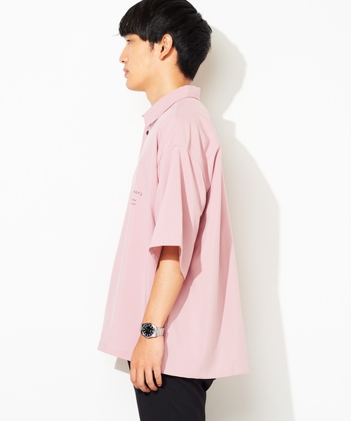 WEGO(ウィゴー)の「WEGO/ロゴプリントオーバーシャツ(シャツ/ブラウス・メンズ・ピンク/ワイン/ブラック・MEDIUM/LARGE)」の5枚目の写真