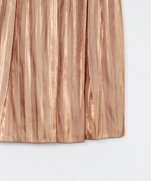 vingtrois(バントロア)の「【vingtrois】ランダムシャイニーサテンプリーツスカート(スカート・レディース・ブラック/キャメル/ピンク系その他/グレイッシュベージュ・M)」の8枚目の写真