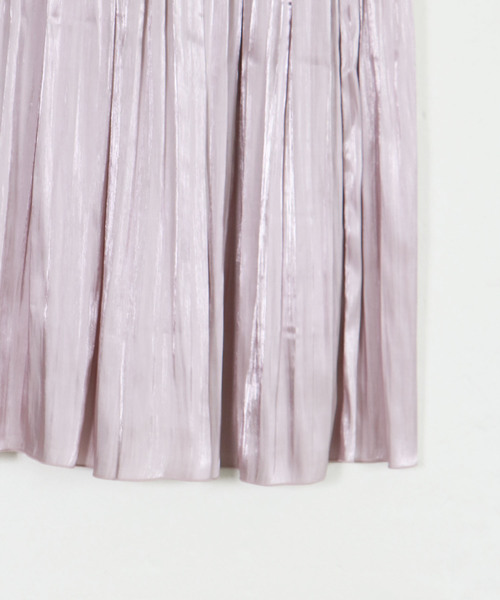 vingtrois(バントロア)の「【vingtrois】ランダムシャイニーサテンプリーツスカート(スカート・レディース・ブラック/キャメル/ピンク系その他/グレイッシュベージュ・M)」の20枚目の写真