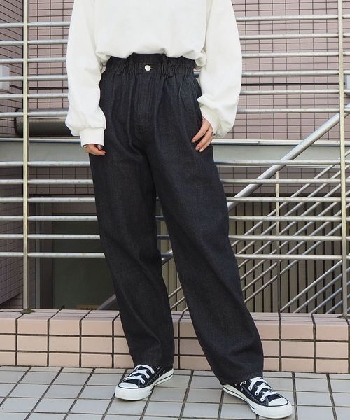 tiptop(ティップトップ)の「【ZOZO限定アイテム】ウエスト総ゴムパンツ(デニムパンツ)」|ブラック