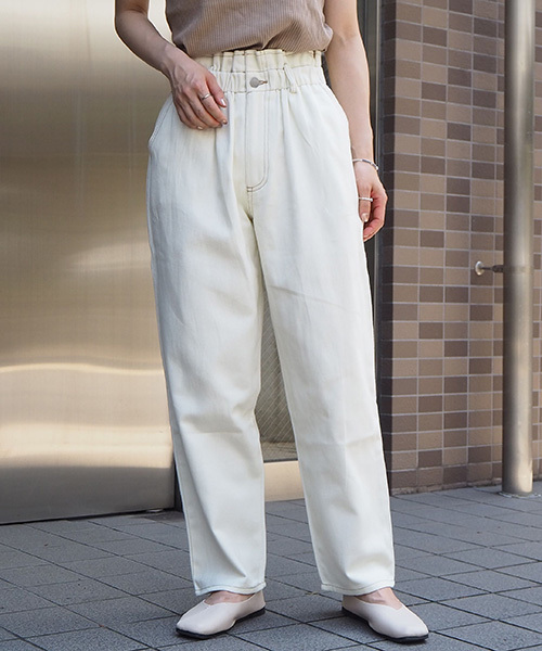 tiptop（ティップトップ）の「【web限定アイテム】ウエスト総ゴムパンツ（デニムパンツ・レディース・ブラック/ネイビー/ブルー/アイボリー・FREE）」の8枚目の写真
