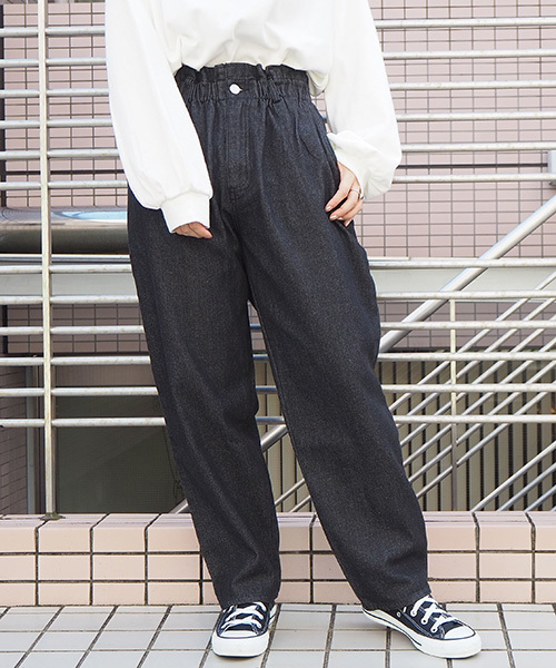 tiptop（ティップトップ）の「【web限定アイテム】ウエスト総ゴムパンツ（デニムパンツ・レディース・ブラック/ネイビー/ブルー/アイボリー・FREE）」の15枚目の写真