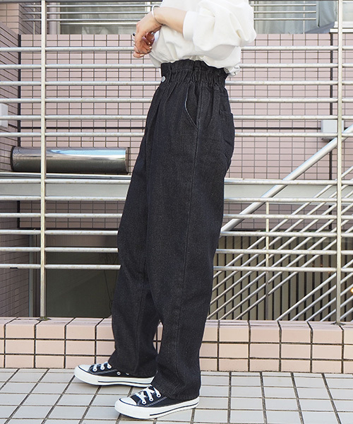 tiptop（ティップトップ）の「【web限定アイテム】ウエスト総ゴムパンツ（デニムパンツ・レディース・ブラック/ネイビー/ブルー/アイボリー・FREE）」の13枚目の写真