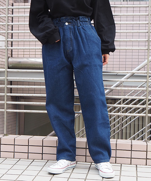 tiptop（ティップトップ）の「【web限定アイテム】ウエスト総ゴムパンツ（デニムパンツ・レディース・ブラック/ネイビー/ブルー/アイボリー・FREE）」の17枚目の写真