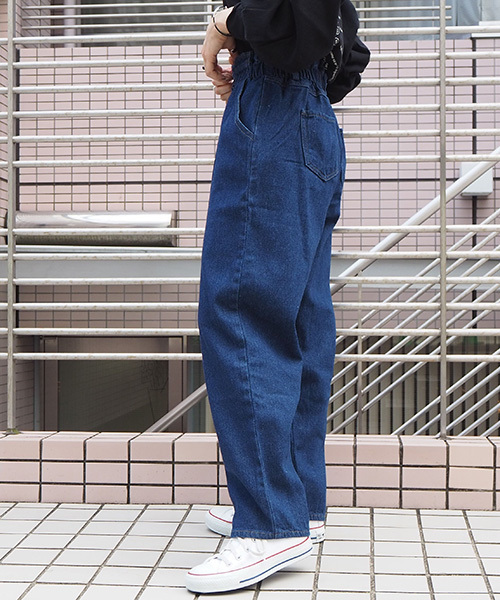 tiptop（ティップトップ）の「【web限定アイテム】ウエスト総ゴムパンツ（デニムパンツ・レディース・ブラック/ネイビー/ブルー/アイボリー・FREE）」の9枚目の写真