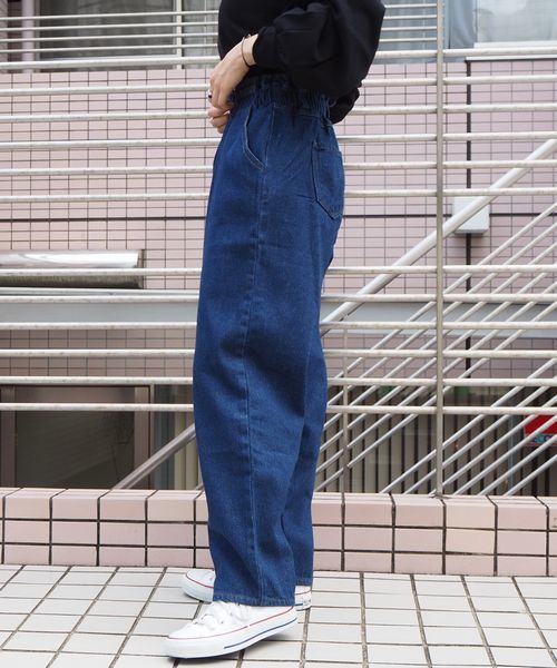 tiptop（ティップトップ）の「【web限定アイテム】ウエスト総ゴムパンツ（デニムパンツ・レディース・ブラック/ネイビー/ブルー/アイボリー・FREE）」の22枚目の写真