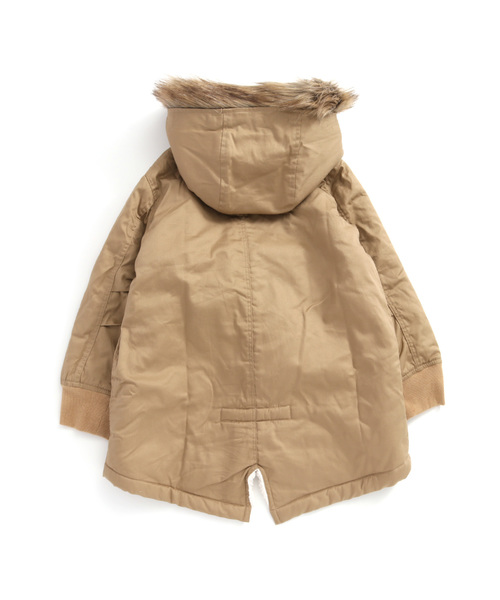 MAKE YOUR DAY（メイクユアデイ）の「裏ボアモッズコート（モッズコート・キッズ・ベージュ/ネイビー・90/100/110/120/80/130/140）」の3枚目の写真