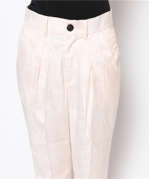 CIAOPANIC（チャオパニック）の「【Ciaopanic】ジャガードタックPT（スラックス・レディース・ブラック/ダークグリーン/オフホワイト・SMALL/MEDIUM）」の7枚目の写真