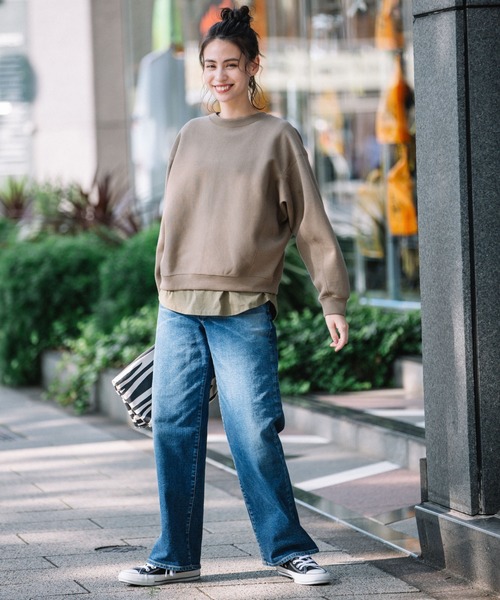 Munich（ミューニック）の「ダブルフェイスリブカットソー　2WAYブルゾン/プルオーバー（ブルゾン・レディース・ブラック/カーキ/ライトグリーン/ライトベージュ・FREE）」の9枚目の写真