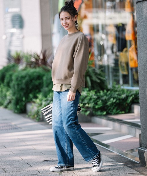 Munich（ミューニック）の「ダブルフェイスリブカットソー　2WAYブルゾン/プルオーバー（ブルゾン・レディース・ブラック/カーキ/ライトグリーン/ライトベージュ・FREE）」の5枚目の写真