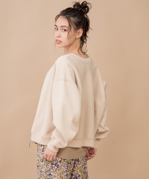 Munich（ミューニック）の「ダブルフェイスリブカットソー　2WAYブルゾン/プルオーバー（ブルゾン・レディース・ブラック/カーキ/ライトグリーン/ライトベージュ・FREE）」の18枚目の写真