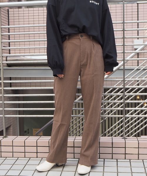 tiptop（ティップトップ）の「【web限定アイテム】センタープレススリットパンツ（スラックス・レディース・ブラウン/ダークブラウン/スモークピンク/ブラック/ライトグリーン/ブルー/イエロー系その他・FREE）」の18枚目の写真
