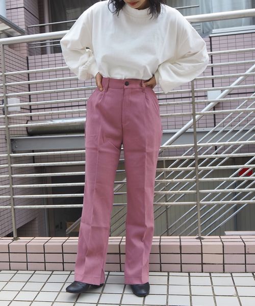 tiptop（ティップトップ）の「【web限定アイテム】センタープレススリットパンツ（スラックス・レディース・ブラウン/ダークブラウン/スモークピンク/ブラック/ライトグリーン/ブルー/イエロー系その他・FREE）」の21枚目の写真