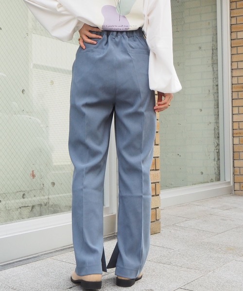 tiptop（ティップトップ）の「【web限定アイテム】センタープレススリットパンツ（スラックス・レディース・ブラウン/ダークブラウン/スモークピンク/ブラック/ライトグリーン/ブルー/イエロー系その他・FREE）」の12枚目の写真