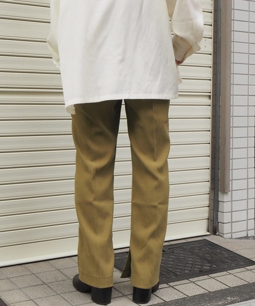 tiptop（ティップトップ）の「【web限定アイテム】センタープレススリットパンツ（スラックス・レディース・ブラウン/ダークブラウン/スモークピンク/ブラック/ライトグリーン/ブルー/イエロー系その他・FREE）」の8枚目の写真