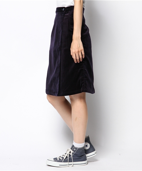 BEAMS BOY（ビームスボーイ）の「BEAMS BOY / 別珍 チェックプリント ラップスカート（スカート・レディース・ワイン/ネイビー・ONE SIZE）」の5枚目の写真