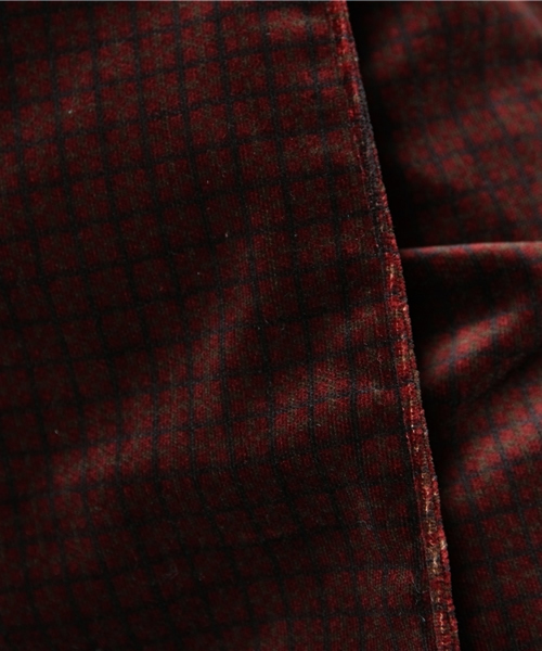 BEAMS BOY（ビームスボーイ）の「BEAMS BOY / 別珍 チェックプリント ラップスカート（スカート・レディース・ワイン/ネイビー・ONE SIZE）」の4枚目の写真