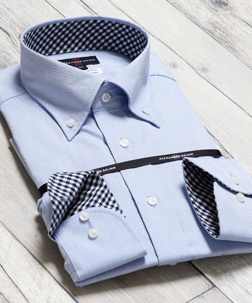 Alexander Julian(�A���L�T���_�[�W�����A��)�̃A���L�T���_�[�W�����A�������Y/ALEXANDER JULIAN�FMEN ��100%�`�Ԉ��薳�n�����M�����[�t�B�b�g �{�^���_�E���r�W�l�X�h���X�����V���c(�V���c/�u���E�X)