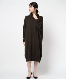 ドレープハイネックニットチュニック