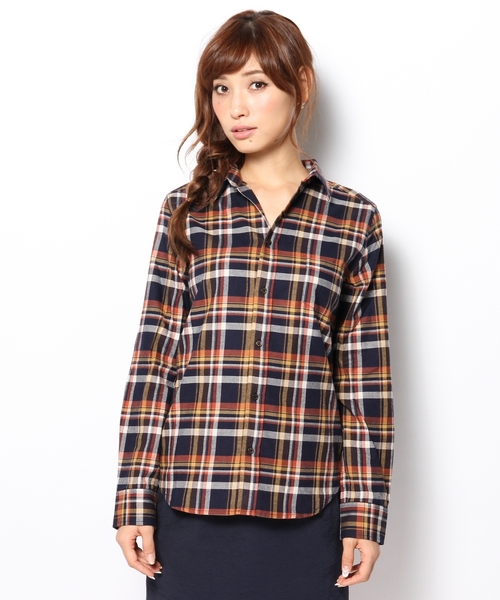CROON A SONG（クルーンアソング）の「ビエラチェックブラウス（シャツ/ブラウス・レディース・ホワイト/ネイビー/レッド・38）」の4枚目の写真
