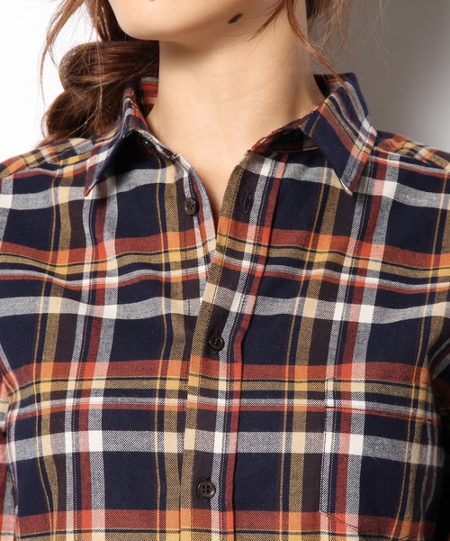 CROON A SONG（クルーンアソング）の「ビエラチェックブラウス（シャツ/ブラウス・レディース・ホワイト/ネイビー/レッド・38）」の8枚目の写真