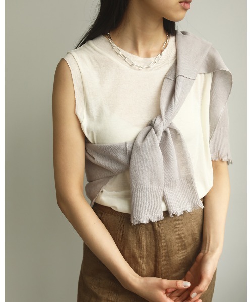 TODAYFUL（トゥデイフル）の「シアードルマンニット（ニット/セーター・レディース・キナリ/ライトグレー/オレンジ・FREE）」の10枚目の写真