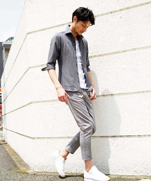 MICHEL KLEIN HOMME (ミッシェルクランオム)の「七分シャツ(エトワールラッセル)(シャツ/ブラウス・メンズ・ネイビー/ライトパープル/ホワイト・46/48/51/52/44)」の9枚目の写真