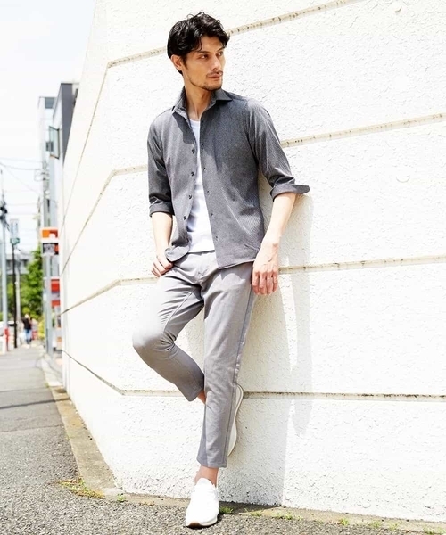 MICHEL KLEIN HOMME (ミッシェルクランオム)の「七分シャツ(エトワールラッセル)(シャツ/ブラウス・メンズ・ネイビー/ライトパープル/ホワイト・46/48/51/52/44)」の10枚目の写真