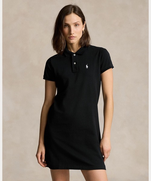 POLO RALPH LAUREN(ポロ ラルフ ローレン)の「コットン メッシュ ポロドレス(ワンピース・レディース・ブラック系1・X-LARGE/X-SMALL/LARGE/MEDIUM/SMALL)」の5枚目の写真