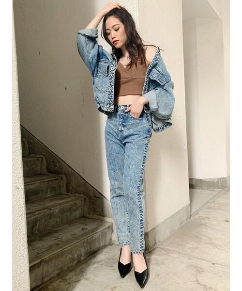 GYDA(ジェイダ)の「ケミカルペグトップデニムパンツ(デニムパンツ・レディース・ブラック/ライトブルー・X-SMALL/SMALL/MEDIUM)」の13枚目の写真