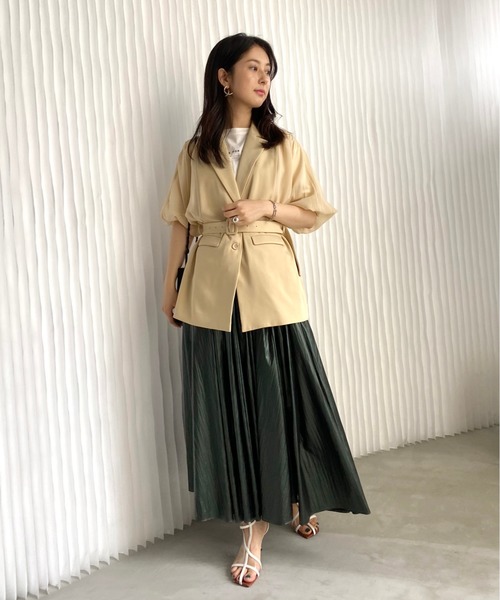 Ameri（アメリ）の「SHEER DOLMAN JACKET（テーラードジャケット・レディース・ブラック/ライトイエロー/グリーン・FREE）」の13枚目の写真