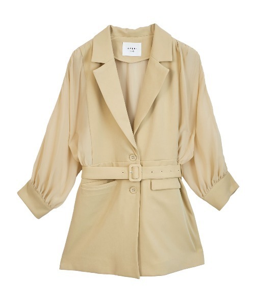 Ameri（アメリ）の「SHEER DOLMAN JACKET（テーラードジャケット・レディース・ブラック/ライトイエロー/グリーン・FREE）」の17枚目の写真