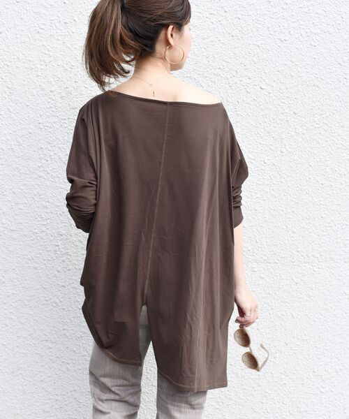 SHIPS（シップス）の「【WEB限定】3WAY強撚ビッグドルマン◇（Tシャツ/カットソー・レディース・ブラック/ブラウン/レッド/マスタード/ナチュラル・ONE SIZE）」の18枚目の写真