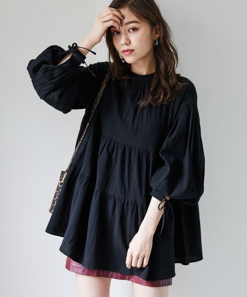 Heather(ヘザー)の「ボリュームチュニックブラウス_895797(シャツ/ブラウス・レディース・ホワイト/ブラック/ベージュ/ブルー/ベージュ系その他/ホワイト系その他・FREE)」の4枚目の写真